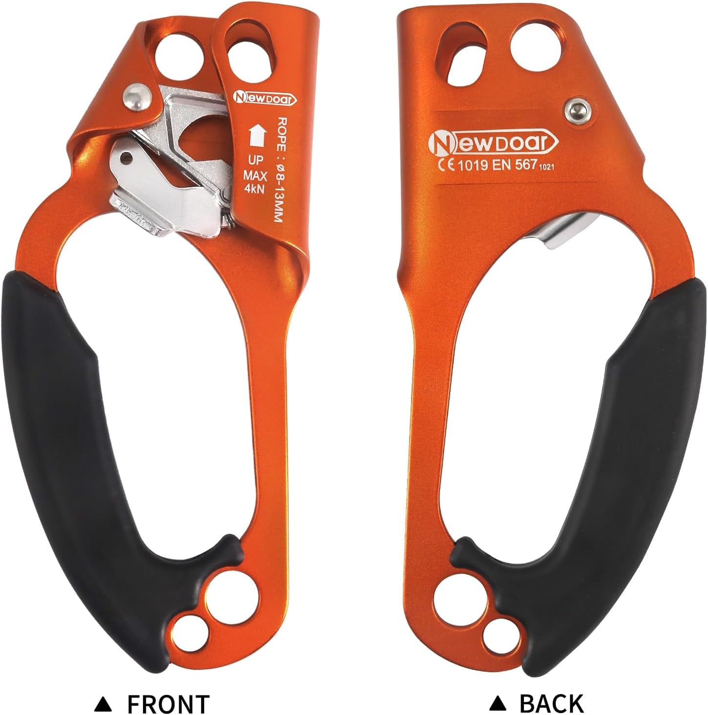 UIAA & CE Certified Hand Ascender Rock Climbing Tree Arborist Rappelling Gear Equipment Rope Clamp for 8~13MM Rope