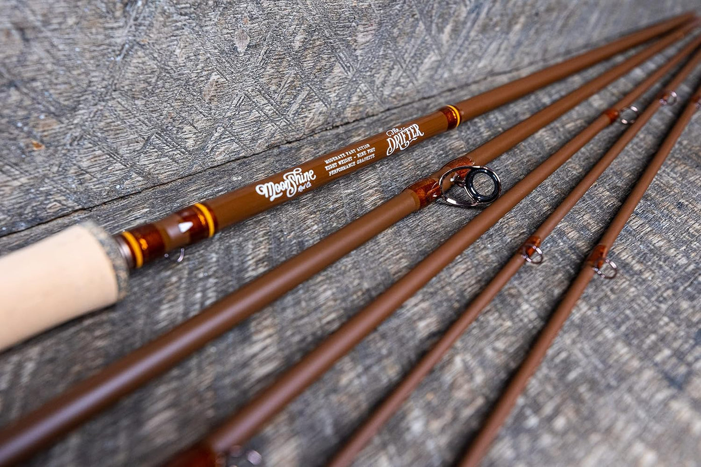 Moonshine Rod Co. Fly Fishing Rod with Carrying Case and Extra Rod Tip Section, Slow-Medium-Fast Action