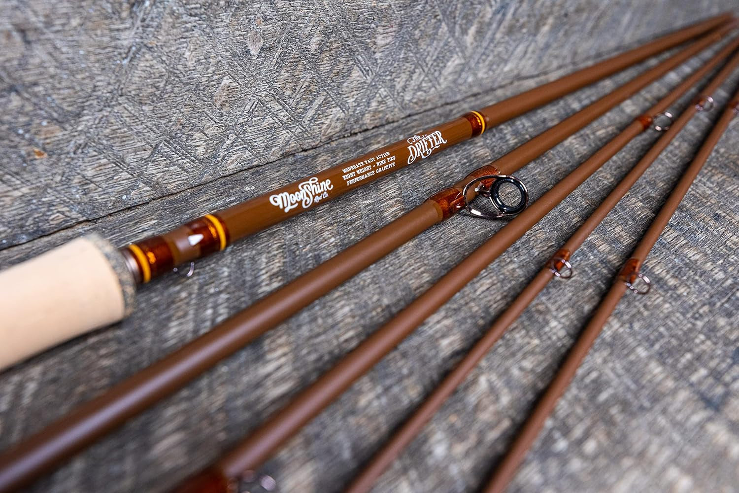 Moonshine Rod Co. Fly Fishing Rod with Carrying Case and Extra Rod Tip Section, Slow-Medium-Fast Action
