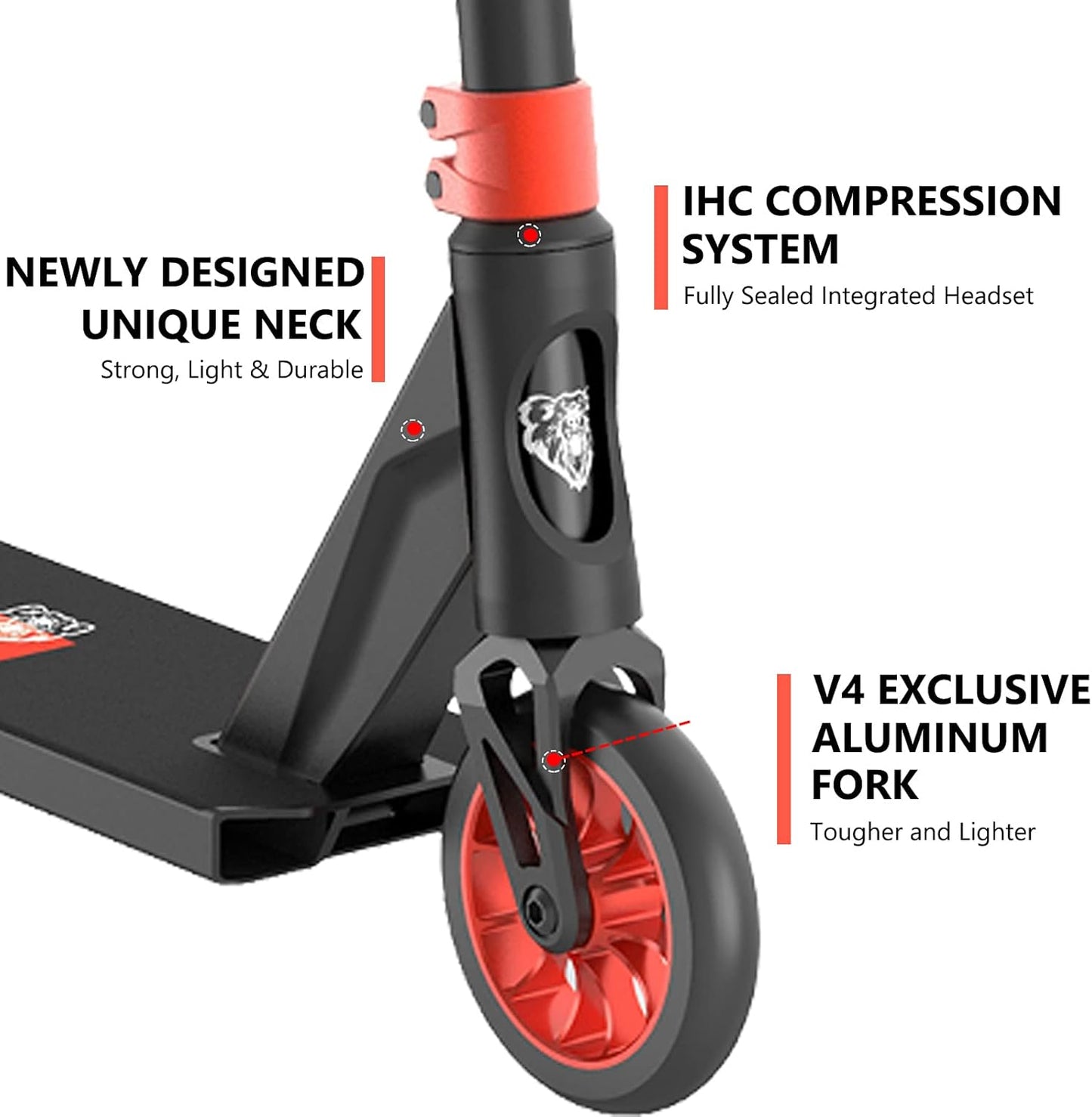 K1 Pro Scooters - Stunt Scooter | Trick Scooter - Intermediate and Beginner Freestyle Scooter for Kids 8 Years and Up,Teens and Adults -Quality Kick Pro Scooter for Boys and Girls (V4-Orange)
