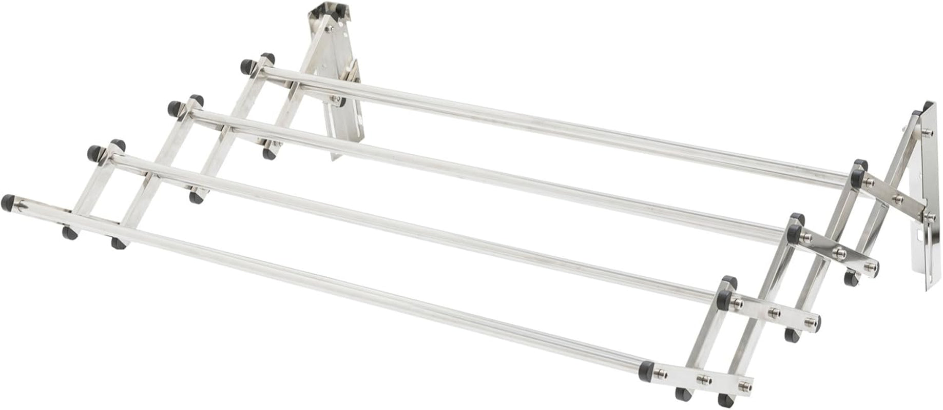 Racks Stainless Steel Wall Mounted Collapsible Laundry Clothes Drying Rack 60 Pound Capacity 22.5 Linear Ft