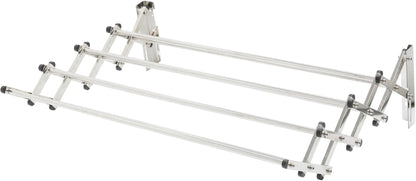 Racks Stainless Steel Wall Mounted Collapsible Laundry Clothes Drying Rack 60 Pound Capacity 22.5 Linear Ft